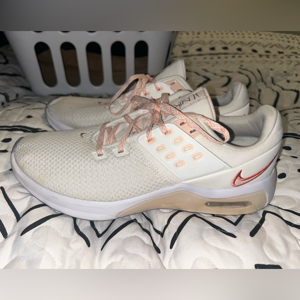 Nike Women's Air Max white and beige sneakers